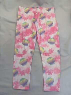 Disney Princess Pink and Rainbow Seashell Print Girls' Leggings